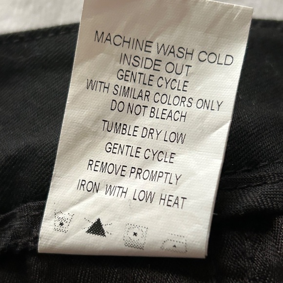 Anthro | Level 99 Black Denim Front Coated Stretch Jeans, Size 28 - Picture 10 of 12